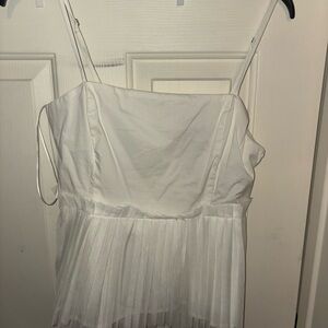 Elegant White Pleated Tank Top